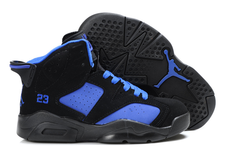 Air Jordan 6 Black Blue For Kids